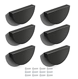 Poliplast – Set da 6 Maniglie, Design a semicerchio, per Cucina, Armadio e Cassetti, per Bambini, Verniciato a mano, Art. 79 (Nero)