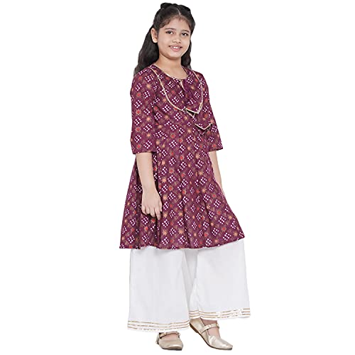 Image of Bitiya By Bhama Girl's Cotton Blend Kurta & Palazzo