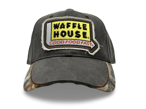 Realtree Color Camo Waffle House Embroidery Logo Hat | Adjustable Velcro Backing Cap | Limited Edition for Men and Women