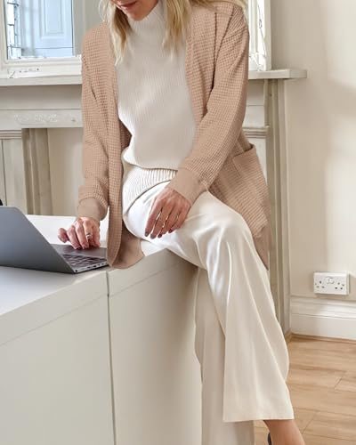 STYLEWORD Women's Fall Fashion Cardigan Sweater Lightweight Open Front Long Casual Outfits with Pockets