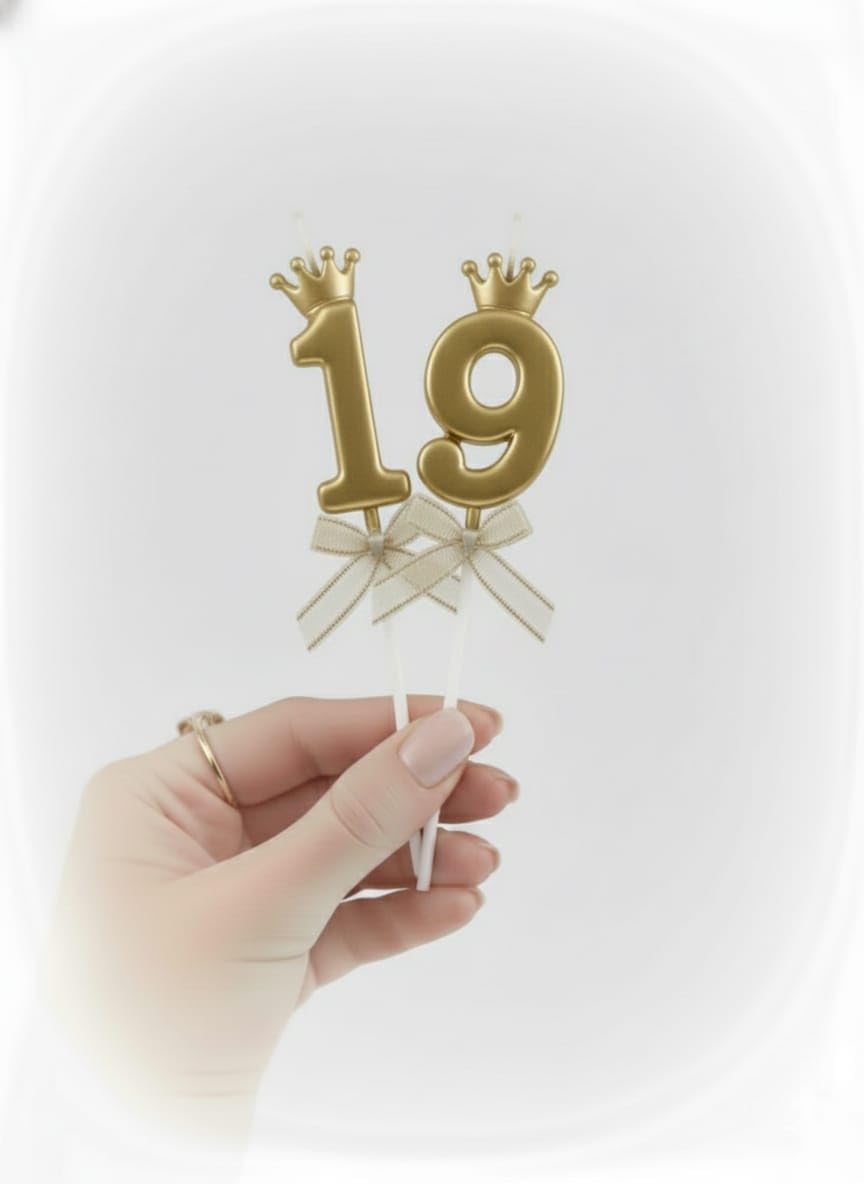 Shreeji Enterpries Celebrate That Magical Nineteen Milestone with Our Stunning Gold Crown Number '19' Birthday Candle!-image-46