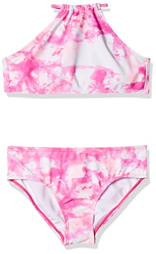 Kanu Surf Girls' Mahina UPF 50+ Beach Sport Halter Bikini 2-Piece Swimsuit, Seafoam Pink, 6