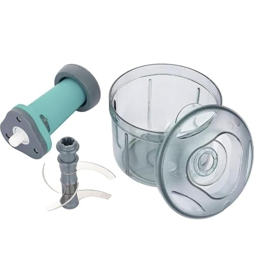 Figment Food Chopper 650ml, 6 Blade Steel Large Manual Hand-Press Vegetable Chopper Mixer Cutter to Cut Onion, Salad, Tomato, Potato, Effortlessly Chopping Vegetables(Pack of 1)