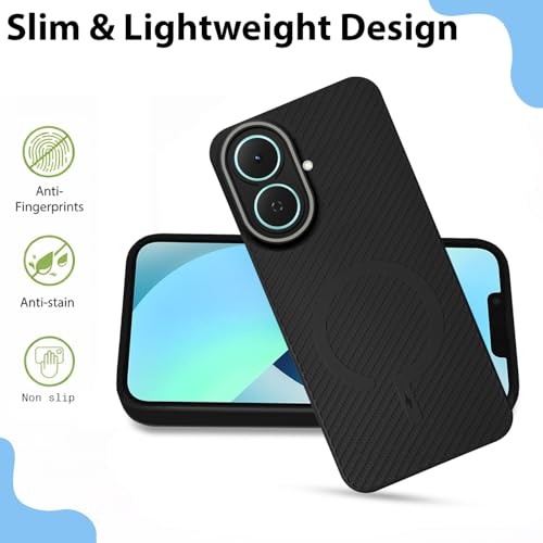 Image of LIRAMARK Rugged Carbon Fibre TPU Armor Silicone Back Cover Case for Tecno Spark Go 2