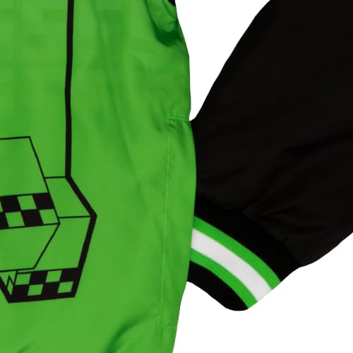 Image of Minecraft Bomber Jacket for Boys, Zip-Up Graphic Print Varsity Jacket for Kids and Toddlers