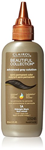 Clairol Beautiful Collection Advanced Gray Solution Hair Color, 3 fl oz -Midnight Black