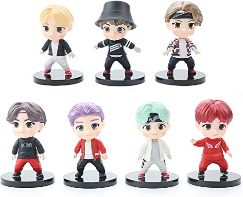 7PCS BTS Cake Topper fingure Characters Set of Action Figure Toys Premium Cake Toppers and Party Favors for BTS Party Supplier.