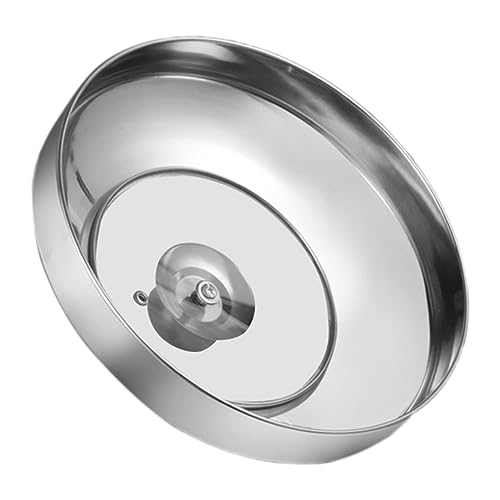 FUNOMOCYA Tapa De Olla De Vidrio Templado Engrosado Para Utensilios De Cocina Para Rociar Para Carne Para Freír Y Cocinar Para Vapor Universal De Acero Inoxidable Plateado