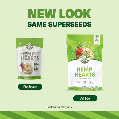 Image of Manitoba Harvest Organic Hemp Hearts, Shelled Hemp Seeds - 7oz - 10g Plant Protein & 12g Omega 3 & 6 per 30g serving - Easy-to-Digest seeds with 9 Essential Amino Acids - Gluten Free, Vegan, Non-GMO