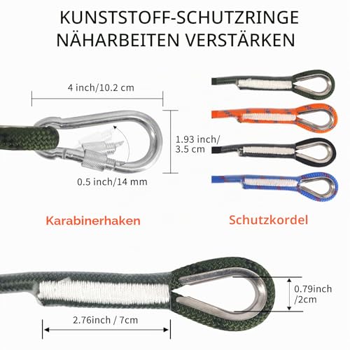 Foto von NewDoar 18KN Statisches Kletterseil 10 mm (3/8 Zoll) Zubehörkabel Ausrüstung 33 Fuß (10 m), 66 Fuß (20 m), 98 Fuß (30 m), 165 Fuß (50 m) Fluchtseil Eiskletterausrüstung Feuerrettungsseil-Grün/10 m