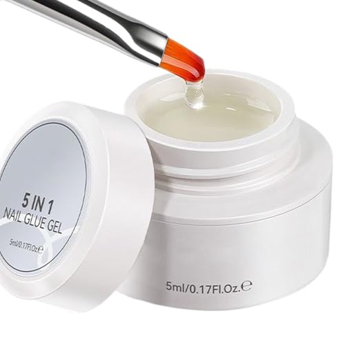Adhesivo Para Uñas De Gel Grueso,5 mililitros Adhesivo Fuerte de Larga Duración,Geles Súper Fuertes para Tips de Uñas | Para Diseño, Belleza, Manicura Diaria, Hogar, Salón y el Estilismo de la