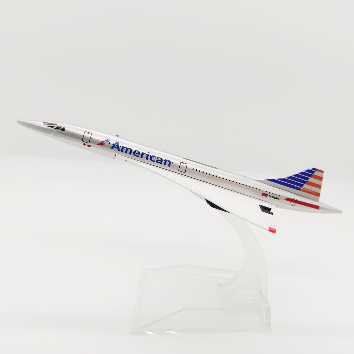 Bswath Silver Die-Cast Alloy Airplanes American Airways Concorde Model Airplane Metal Plane For Gift And Collection