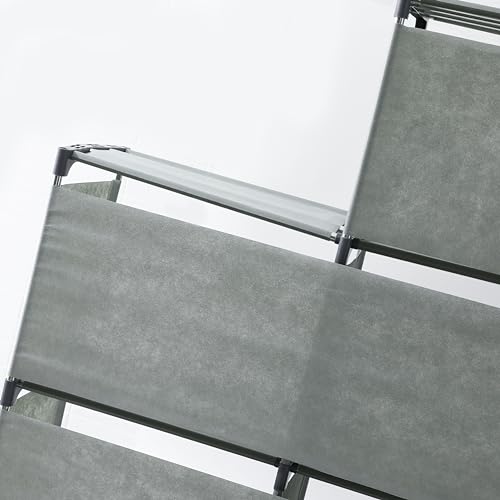 Image of Kuber Industries (Pack of 5) 9 Layer Book Rack | Book Cabinet Shelves for Bedroom Office Living Room | Storage Shelve for Books Storage Organizer | Adjustable Shelf Rack | SJ432G| Grey
