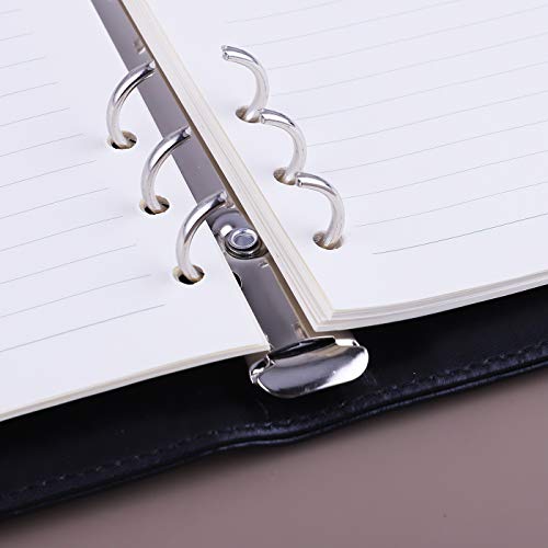 Image of Antner A5 Binder 6 Ring Refillable Notebook Planner Cover for A5 Planner Inserts & Refill Paper, PU Leather Loose Leaf Personal Organizer Photocard Holder Budget Binder with Magnetic Buckle, Black