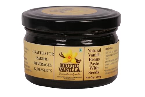 Image of Exotic Vanilla - Pure Vanilla Beans Paste with Seeds 250g - Made with Real Madagascar Vanilla Beans, Rich & Concentrated, Alcohol-Free, Gluten Free, Baking Bean Paste for Ice Creams, Puddings