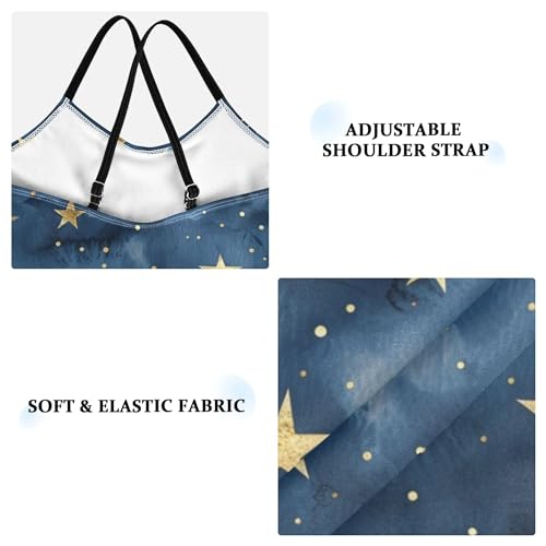 Glitter Stars on Navy Blue Toddler Girl Swimsuit 1-Piece Elastic Bathing Suit Set Cute Swimsuits 3T3