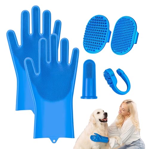 Guantes de aseo - depiladora para perros y gatos | guantes de baño para perros | guantes de lavado de animales | cepillo de cuidado de gatitos | cepillo de champú para cuidado de mascotas