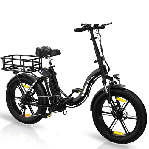 EVERCROSS EK6 Elektrofahrr&auml;der Erwachsene, faltbares E-Bike mit 20' x 4,0 Breiten Reifen, E Bike Mountainbike mit 7 Gang Getriebe, 48V 15AH Akku, 250W Motor, 33,2kg Gewicht, Doppelsto&szlig;d&auml;mpfern