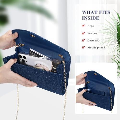 Image of UBORSE Evening Bag Lace Clutch Purse for Women Formal Elegant Envelope Wedding Party Cocktail Crossbody Shoulder Bag