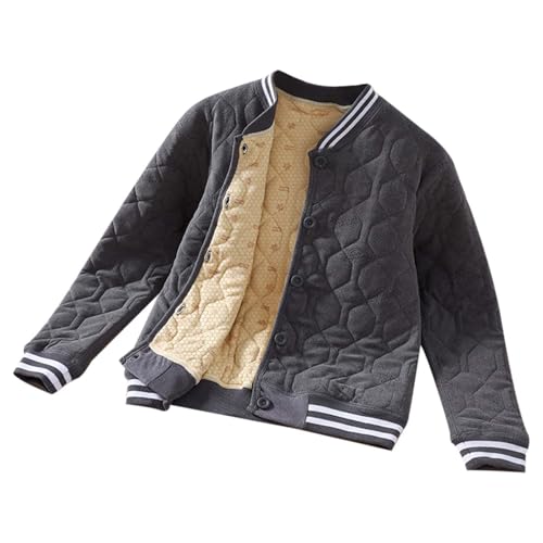 Generisch Abrigo de plumón para niños y niñas, chaqueta de plumón ligera, tipo de botón, regalo para niños, traje de nieve, chaqueta para bebé, chaqueta infantil, traje de Navidad, Gris claro., 13-14