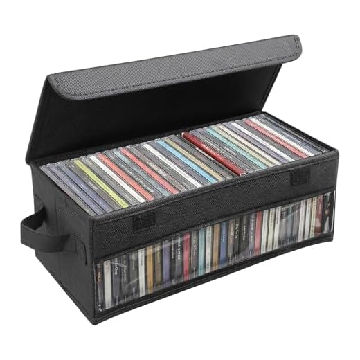 Dntorx CD Storage Box, CD Case Holder with Handles
