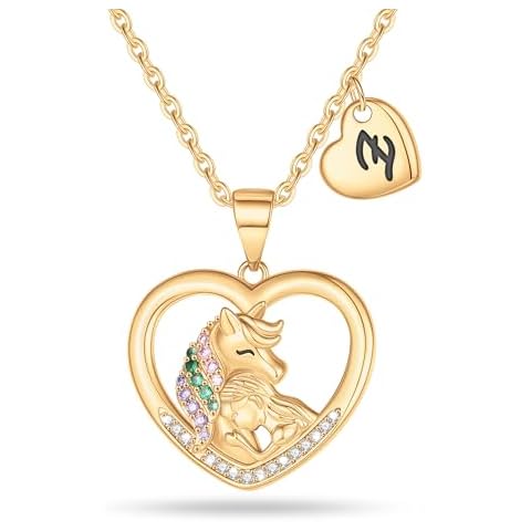POSHJEW Unicorn Heart Pendant Necklace Cover