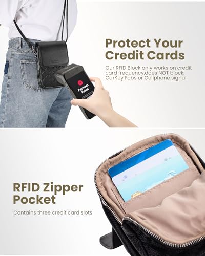 Image of befen Genuine Leather Crossbody Bags for Women, Cell Phone Cross body Purse Bag with RFID Blocking Card Slots