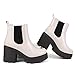 firelli Women Fashion Chelsea Boots Platform Boots Classic Ankle Booties (7,Cream)
