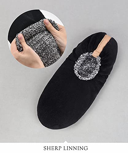 DICUIRD Mens Soft Soles Slipper Socks With Grippers, Cozy&Warm Sherpa Lining Slippers With Non Skid Bottoms, Fuzzy House Slippers3