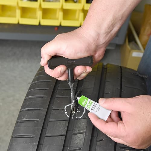 Image of Slime Rugged Tire Plug Kit 20504 Quick & Easy Repair for Flat Tire Puncture, Ideal for ATVs, wheelbarrows, Lawn mowers and Other tubeless Off-Road Tires, 28-piece kit
