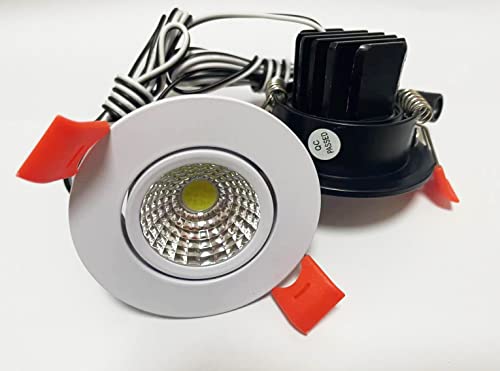 Image of 2pcs /Lots 2inch DC 12V 3w COB epistar led, led Ceiling /Puck Light, Spotlight, dimmable,White or siliver Shell. (Pure White, White face Cover)