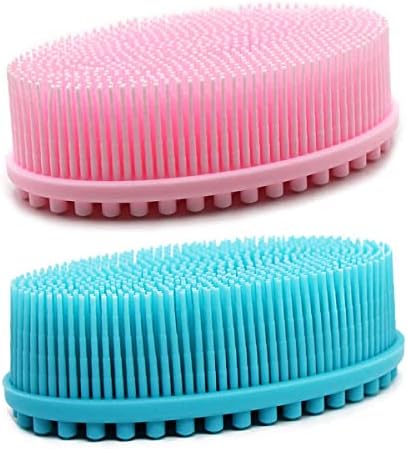 DNC Silicone Body Scrubber Exfoliating Bath Body Brush for Shower 2 Pack