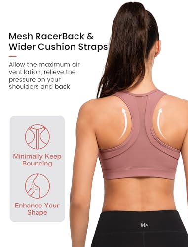 Image of Yvette Zip Front Sports Bra - High Impact Sports Bras for Women Plus Size Workout Fitness Running