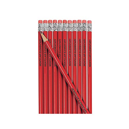 Fun Express Personalized Red Pencils - Bulk Set of 24 - Valentine's Day Handouts and Classroom Party Favors