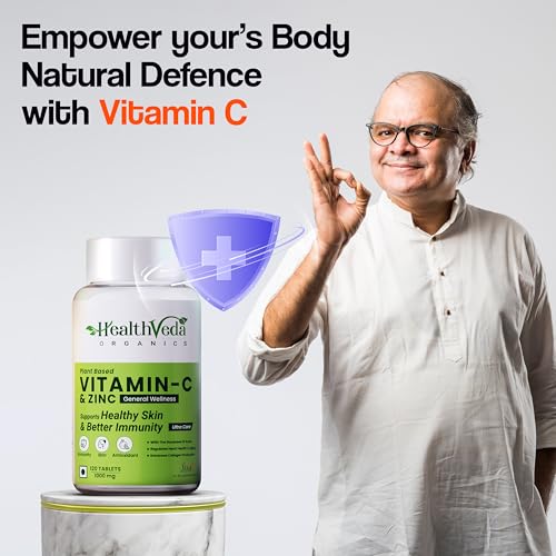 Health Veda Organics Natural Vitamin C 1000 mg I 120 Veg Tablets (Pack of 2) I Boosts Immunity, Antioxidant & Skin Care | For both Men & Women