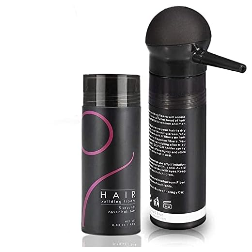 Crecimiento del Cabello Fibras para Pelo Corrector profesional Corrector para adelgazamiento del cabello Aerosol para el cabello con aplicador de spray para la bombapara mujeres y hombres (Negro)
