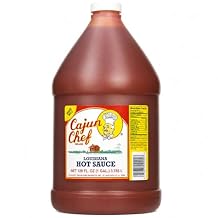 Cajun Chef Louisiana Hot Sauce 1 Gallon, 128 fl oz Cajun Cayenne Pepper Sauce, Mild Heat Hot Sauce for Gumbo, Seafood, Soups, Wings, BBQ, Pizza and Everyday Cooking