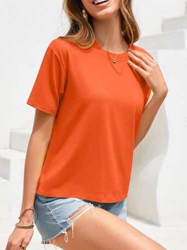 Image of UNCLECAT Womens Short Sleeve Crop Tops Summer Basic Cropped T Shirts