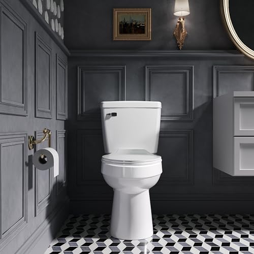 ELLAI-Two-Piece-Elongated-Toilets-ADA-Chair-Comfort-Height-165-Powerful-Single-Flush-128-GPF-12-Rough-In-with-Side-Trip-Lever-White-283x172x31 ELLAI Two Piece Elongated Toilets ADA Chair Comfort Height 165 Powerful Single Flush 128 GPF 12 Rough In with Side Trip Lever White 283x172x31