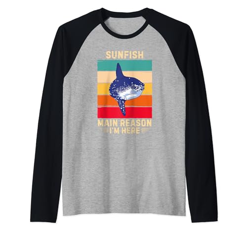 Retro Sunfish Razón principal por la que estoy aquí Sunfish Lover Camiseta Manga Raglan