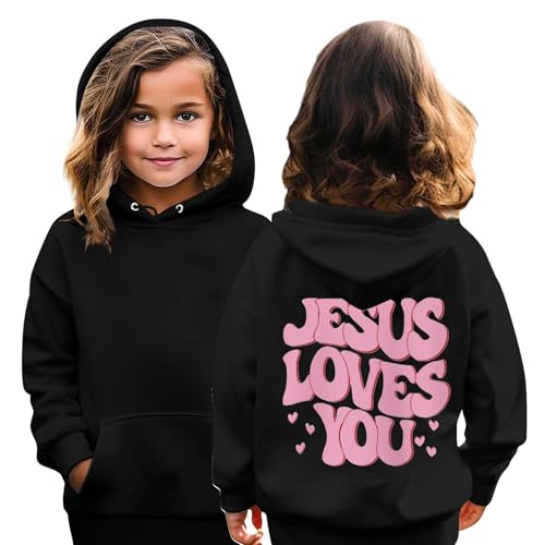 Teen Girl Hoodie Sweatshirts Fall Hearts Print Preppy Long Sleeve Girls Shirts Winter Sweaters With Pocket 3-14 Years