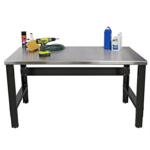 Borroughs Adjustable Height Work Bench with Stainless Steel Top, 28 inches x 60 inches