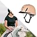 JISADER Horse Riding Helmet Adjustable Equestrian Hat Head Cap Strong Hardness Lightweight Shockproof Removable Liner Suitable for Kids Outdoor Sports, Khaki