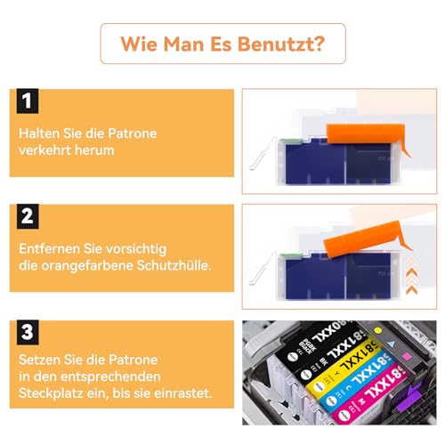 Osinkjet PGI-580 CLI-581 XXL Patronen Kompatibel für Canon TR8550 Druckerpatronen, 580 581 Multipack für Canon Pixma TR7550 TR8500 TS705 TS6350 TS8350 TS8250 TS6150 TS9550 TS6151 (2PGBK BK C M Y)