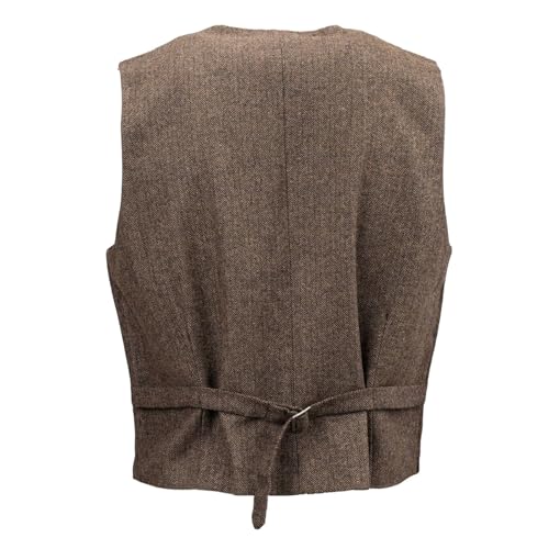 Image of OUTBACK TRADING Men's Jessie Vest | Lightweight Button Down Wool Western Outdoor Vest with Adjustable Back Slide Belt
