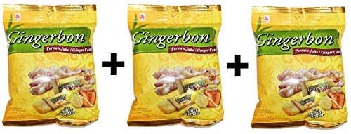 Agel caramelos de jengibre originales con miel y limón, paquete de 3, (3x125g)