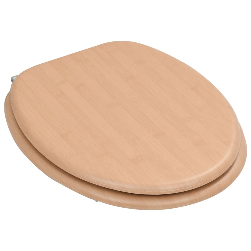 Ferretería, Fontanería, Ferretería para Accesorios de fontanería, Asientos de Inodoro WC 2 Piezas con Tapas Diseño de bambú MDF, Piezas, Inodoro