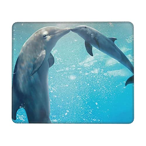 Tapis de souris imperméable Winter The Dolphin avec bords cousus pour ordinateurs