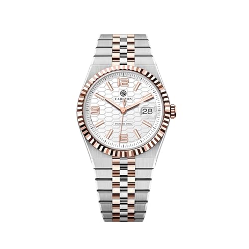 Image of Carlton London Rover Men Analog Watch, Round Dial, Stainless Steel Strap, Quartz Movement, 40 mm Case, Premium Wide Strap Design, 30M Water Resistant, Casual Formal Wear