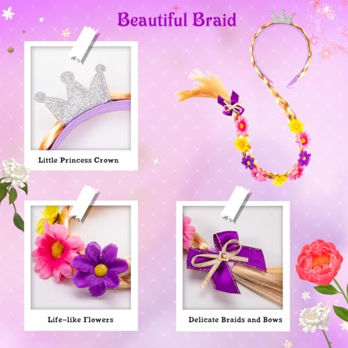 Meland Princess Dress Up for Girls, Dress Up Clothes for Halloween Costumes, Birthday Gift for Toddlers Aged 3-10 Years Old